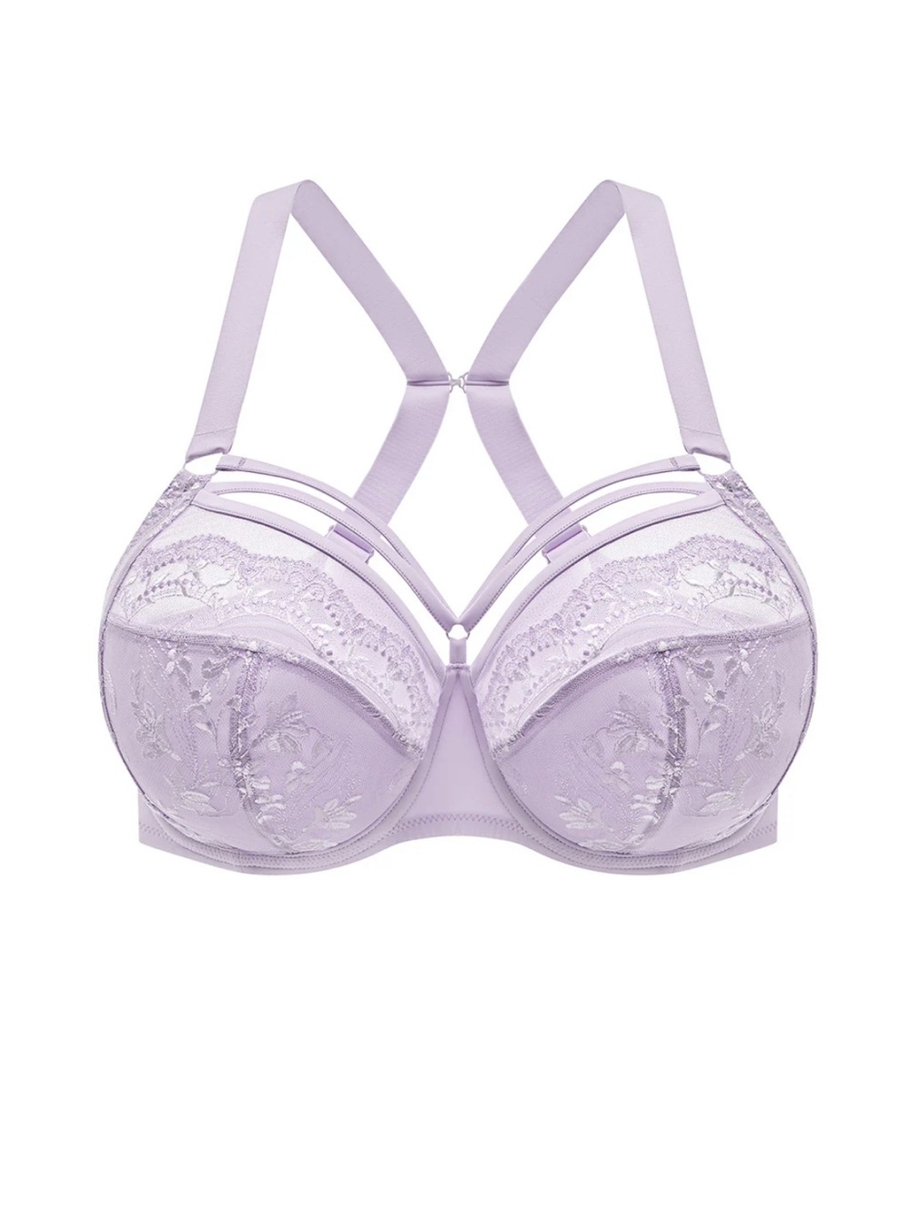 Elegant Lace Full-Coverage Bra in Lavender by Understance size 38I